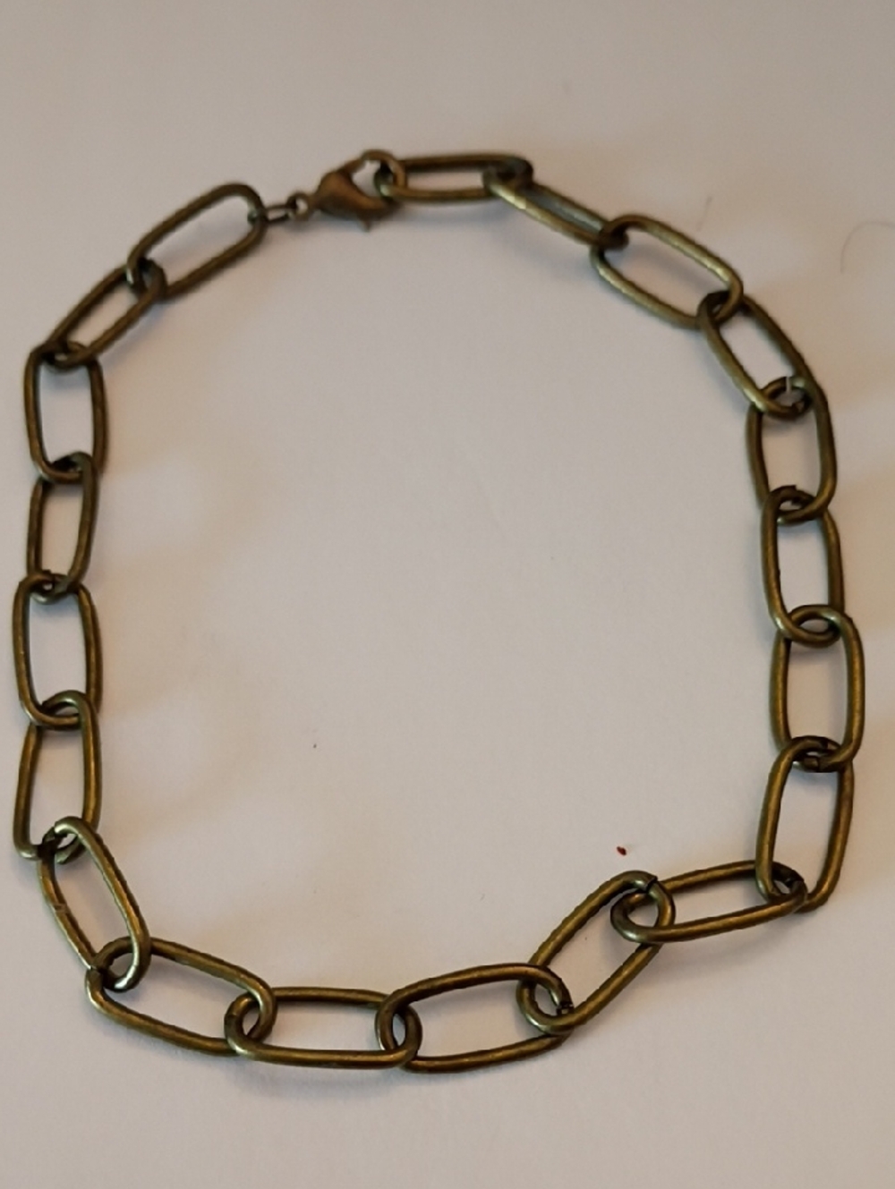 Antique Brass-Link Chain Bracelet